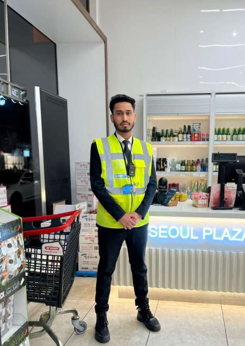 Security guard conducting a search